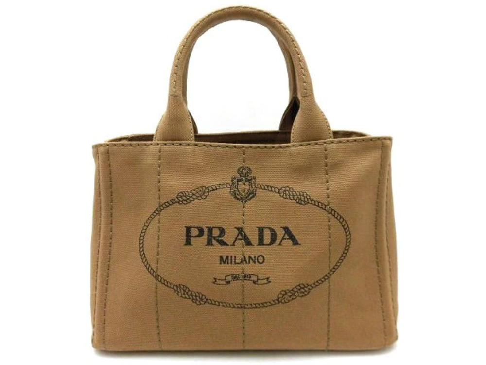 Prada Handbag Canapa Canvas TABACCO Black